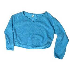 BDG FLEECE CROPPED SWEATER URBAN OUTFITTERS